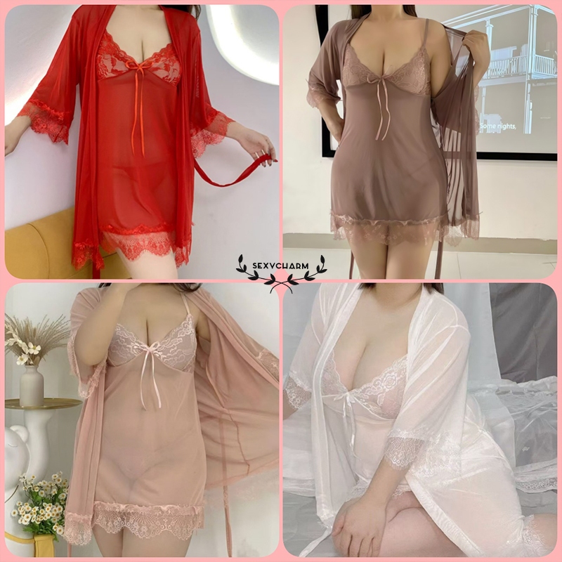 Sexy Charm🌝🌝ชุดซีทรูเซ็กซี่ กระโปรงพลัสไซส์ ชุดนอนไซส์ใหญ่ big sexy สาวอวบ  ซีรีส์ สิ่งล่อใจ XL-XXL มาถึงใน 1-3 วัน