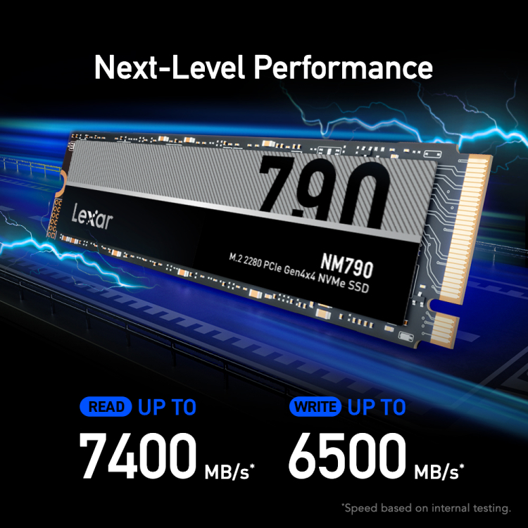 1TB / 2TB / 4TB SSD (เอสเอสดี) LEXAR NM790 M.2 2280 PCIe Gen 4×4 NVMe SSD up to 7400MB/s