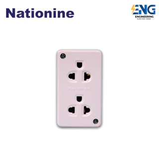 NATIONINE เต้ารับมีกราวด์ 2 ที่ รุ่น WKG04 (คละสี)