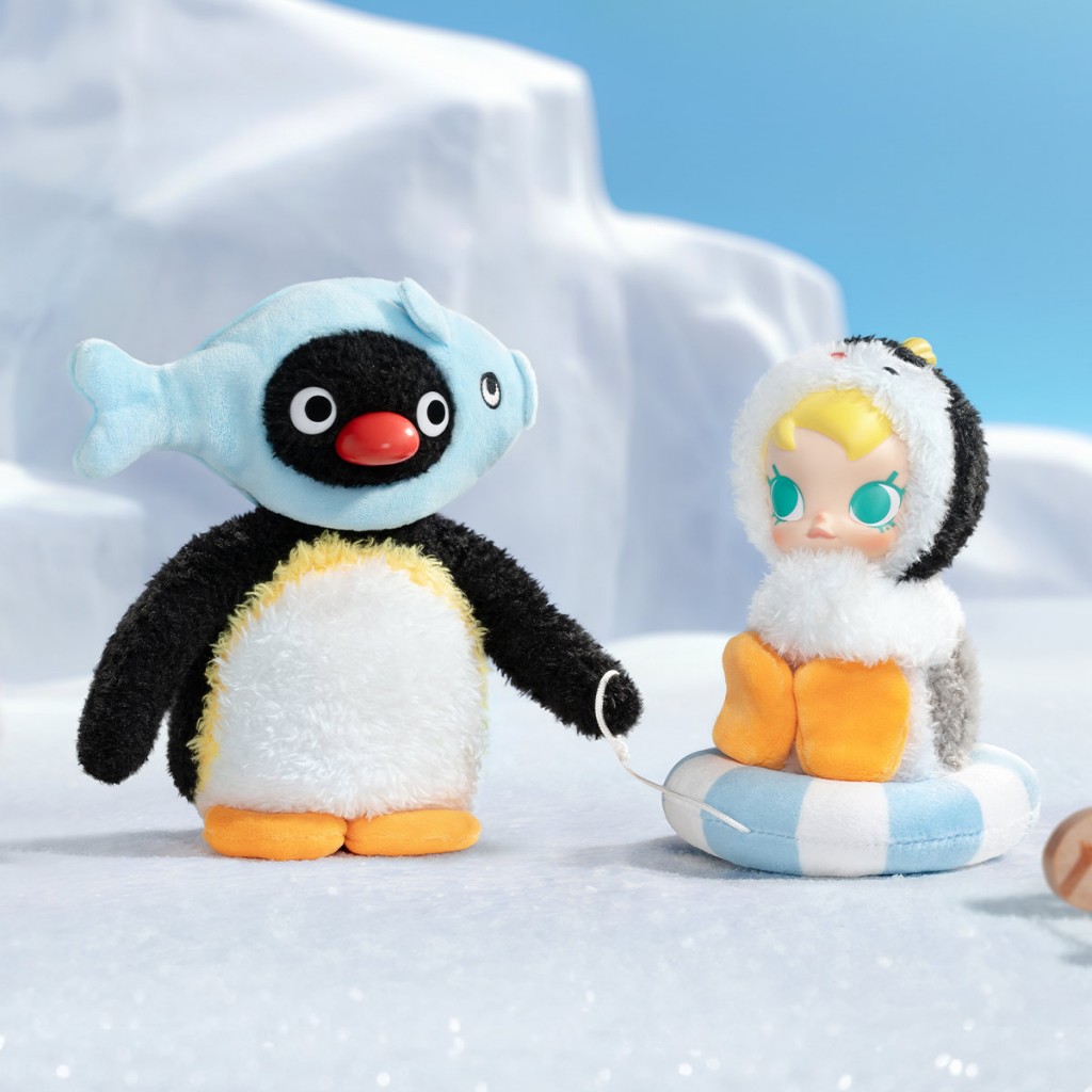 [ยกกล่อง] Baby Molly × Pingu Happy Fishing Plush พวงกุญแจ พร้อมส่ง