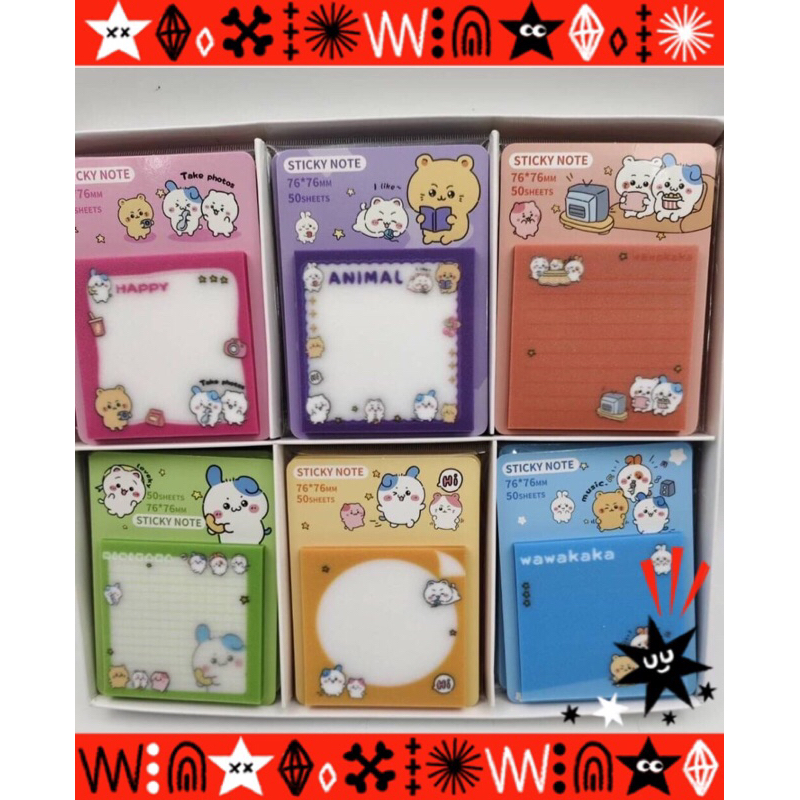 กระดาษโพสอิทใสลายการ์ตูน 36pcs