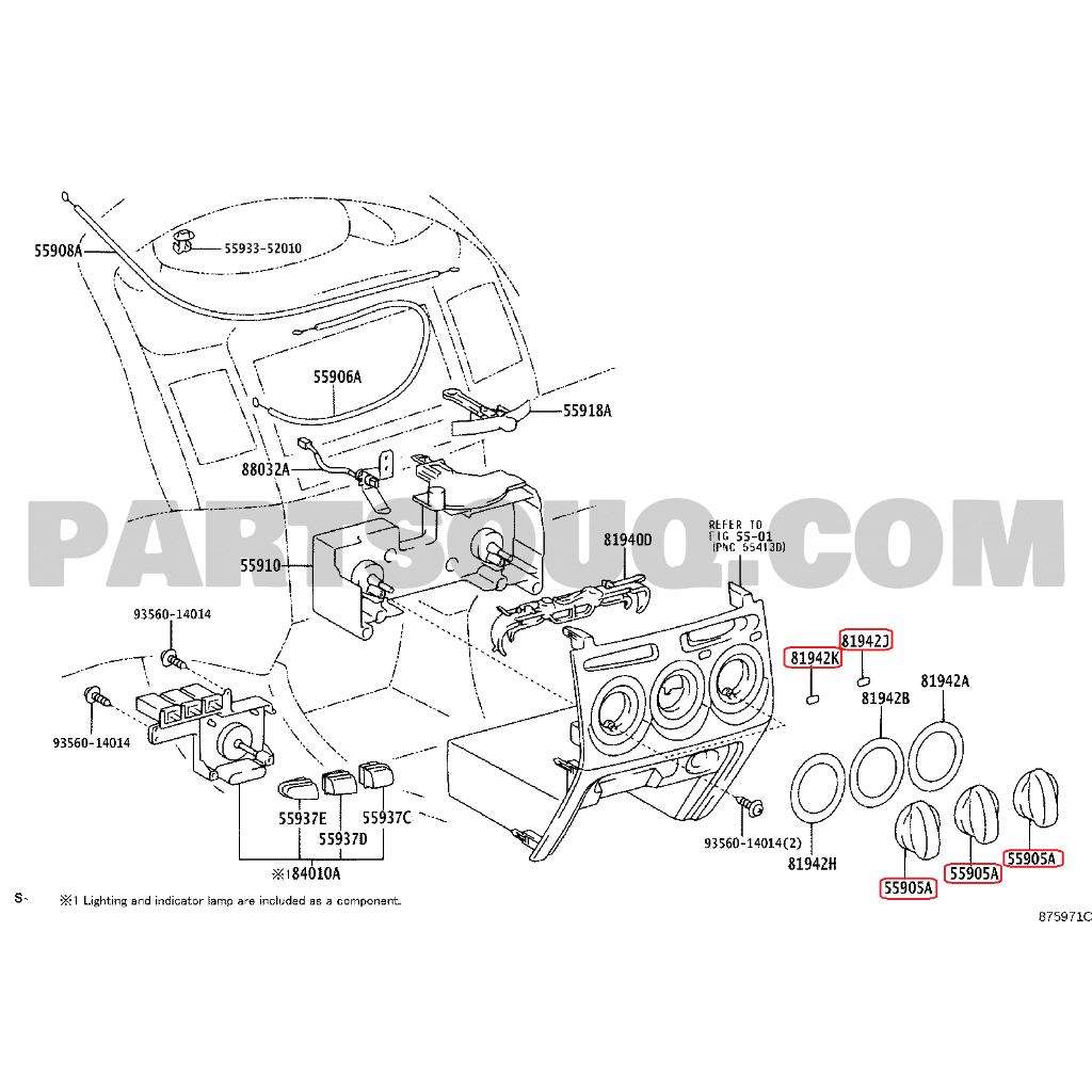ปุ่ม ลูกบิด คอนโทรแอร์ แผงแอร์ Toyota ViOS G1 2003-07 แท้เบิกศูนย์