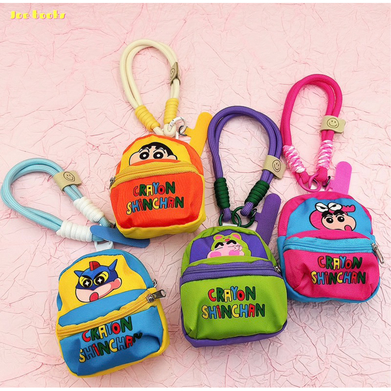 🇹🇭[พร้อมส่งจากกทม.] 🥑 กระเป๋าใส่เหรียญ มินิกระเป๋า พวงกุญแจชินจัง ตุ๊กตาลายการ์ตูน