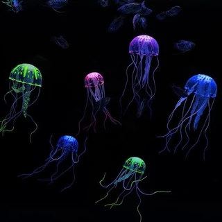 จําลองผลเรืองแสงแมงกะพรุน Aquarium ตกแต่งปลาใต้น้ํา Luminous เครื่องประดับ Miniature Figurines ของขวัญใหม่ L273