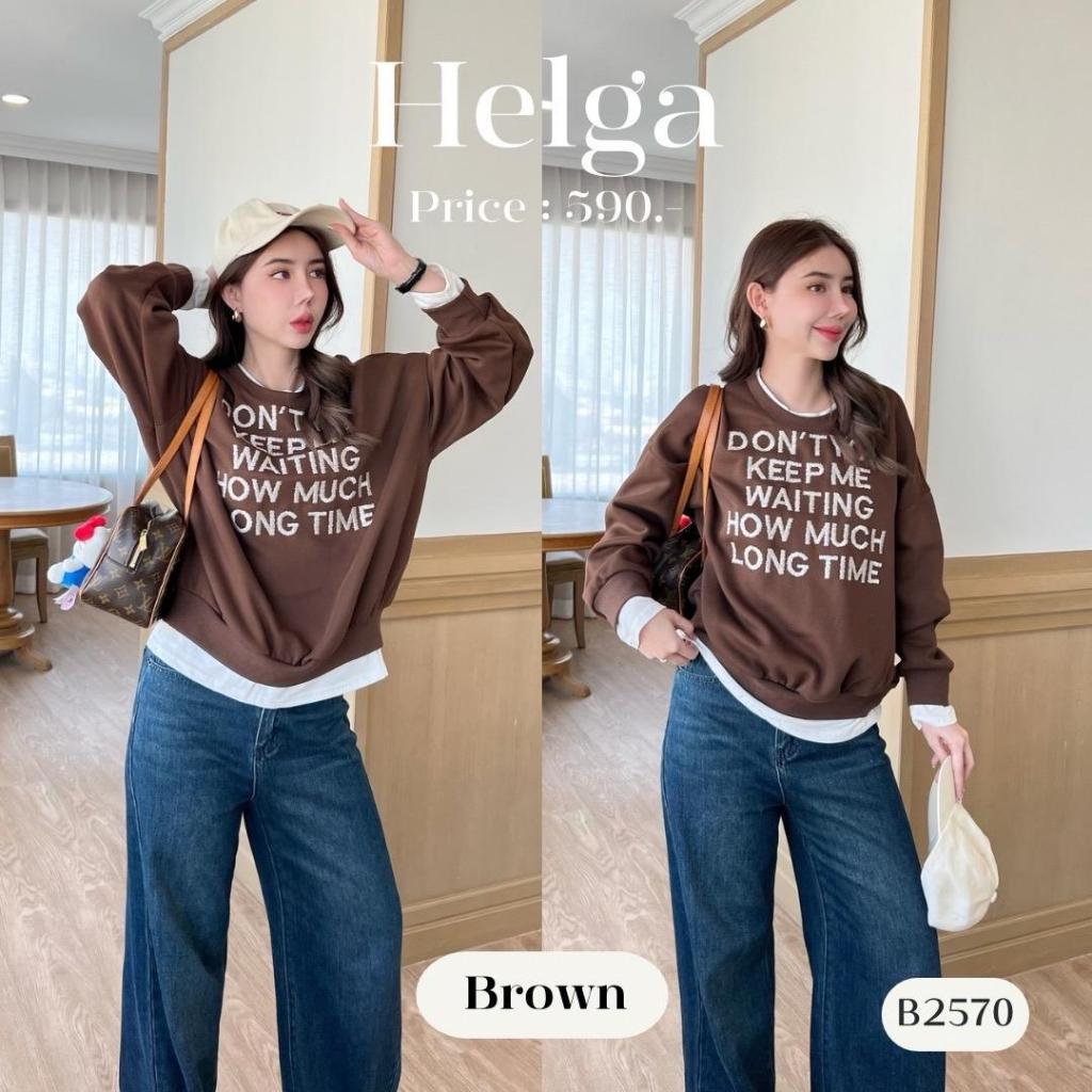เสื้อแขนยาวสเวตเตอร์ ดีเทลแต่งเชิ้ตด้นใน Clothing ผู้หญิง  B2570 l HELGA - รูปที่ 4