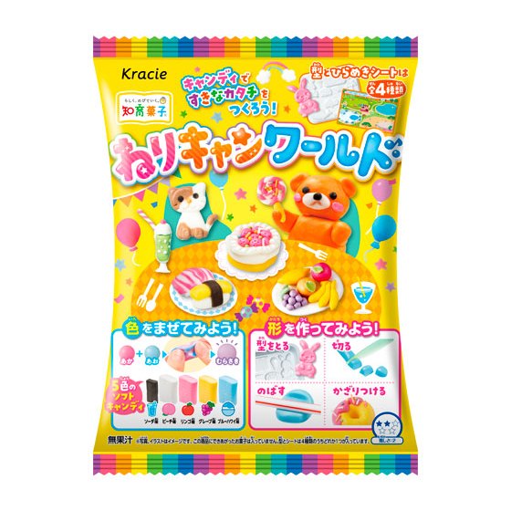 ์New !!! Kracie nerikyan World (แบบซองเหลือง) DIY Candy ขนมทำเอง ชุดปั้นซอฟท์แคนดี้ ซองสีเหลือง