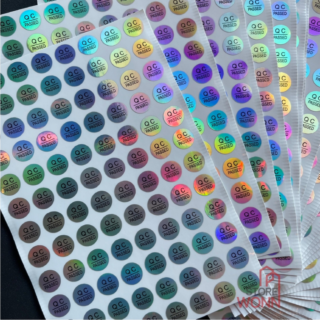 สติ๊กเกอร์ QC PASSED สีเงินโฮโลแกรม กันน้ำ ขนาด dia. 1 cm 480/960 ดวง ราคา ถูกที่สุด ดีลบีเคเค แกลเลอรีภาพที่ 3
