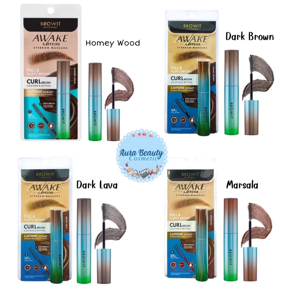 (1แท่ง) Browit Awake Caffine Eyebrow Mascara 4g. บราวอิท อะเวคคาเฟอีน  อายบราว มาสคาร่า