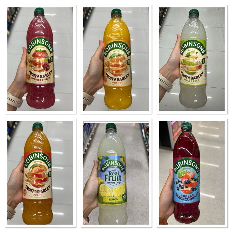 ออเร้นจ์ น้ำรส ส้ม เข้มข้น ตรา โรบินสันส์ 1 L. Orange Robinsons / Apple & Blackcurrant / Lemon Real 