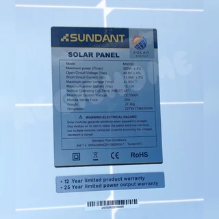 SUNDANT/HOLIS/SUNPOW/HANDUROแผงโซล่าเซลล์ (ตัวเลือก MN600BI/HL600/SP600) DOUBLE GLASSE โซล่าเซลล์ พลังงานแสงอาทิตย์