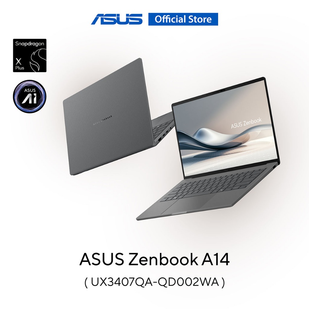 ASUS Zenbook A14 (UX3407QA-QD002WA) Copilot+PC, 14" (1920x1200) OLED, Qualcomm Purwa SE,16GB, 512GB 