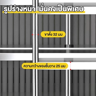 SV ชั้นวางของใช้ในครัว 5/4/3ชั้น ชั้นวางในครัว ชั้นสแตนเลส ปรับความสูงระหว่างชั้นได้ รับน้ำหนักได้ดี