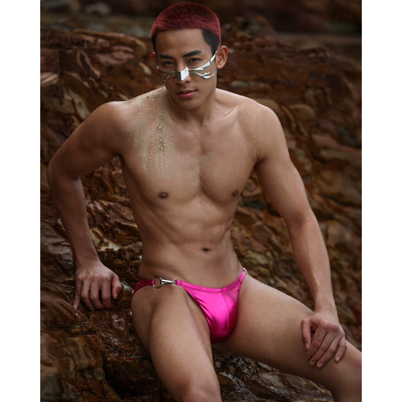 SW269 กางเกงว่ายน้ำเซ็กซี่ สีเมทัลลิก Awesome sport