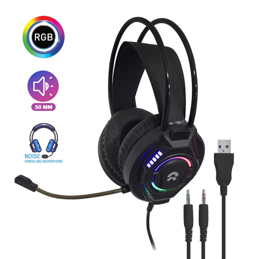 OKER หูฟังเกมมิ่ง G225 มีไฟ RGB HEADSET 3.5+USB