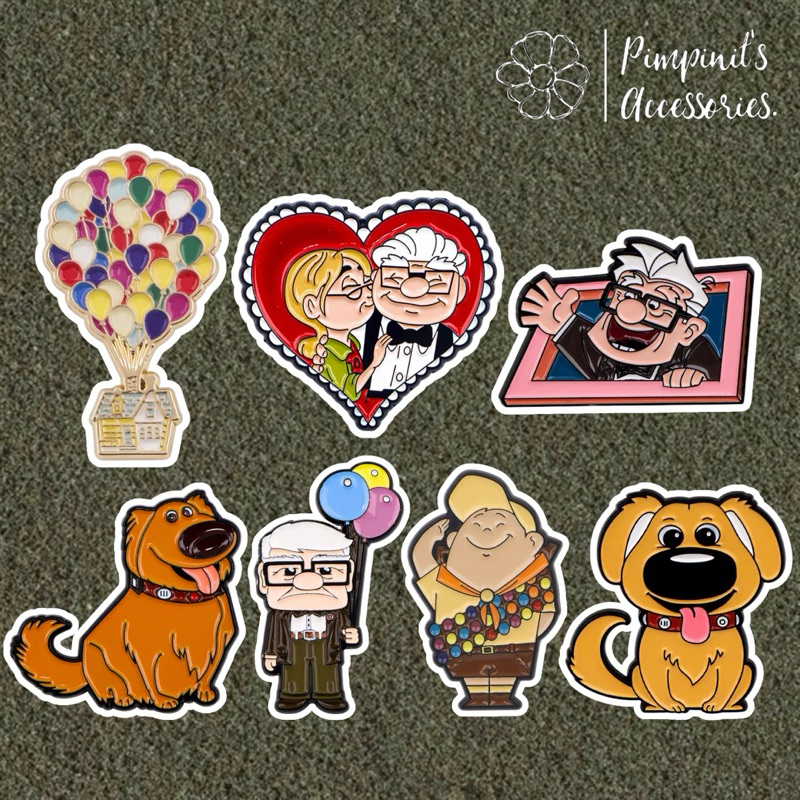 ✿ ร้านในไทยพร้อมส่ง : เข็มกลัดเซ็ทปู่ซ่าบ้าพลัง ดิสนีย์ | UP - DISNEY Enamel Brooch Pin Set.