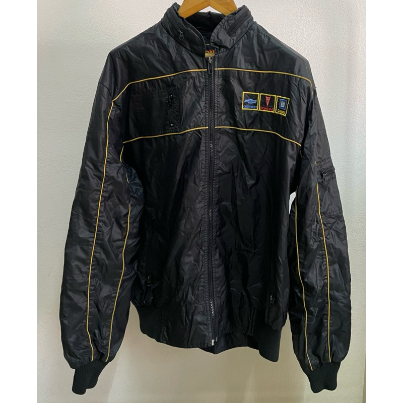 Vintage PR Motion Mens Nylon Racing Jacket  Sz XL GM Chevy Pontiac Car Auto