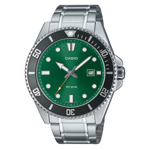 CASIO นาฬิกาข้อมือผู้ชาย สายแตนเลส รุ่น MDV-107D,MDV-107D-3A2