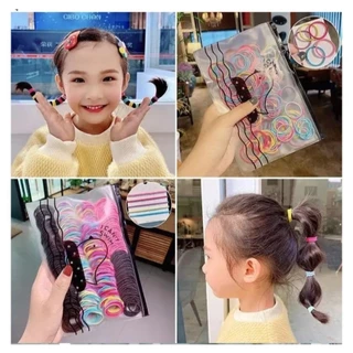 ยางรัดผมสไตล์เกาหลีสำหรับเด็กผู้หญิง เชือกมัดผมเส้นเล็ก ยางรัดผม hair ยางรัดผมคละสี แบบยืดหยุ่น สไตล์เกาหลี