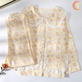 CC18ชุดนอนsatinny ชุดนอนแฟชั่นʕ•̮͡ เนื้อผ้าดีนุ่ม ผ้าดีมีเท๊คเจ้อ ลวดลายเรียบหรูดู ส์ไตล์เกาหลี