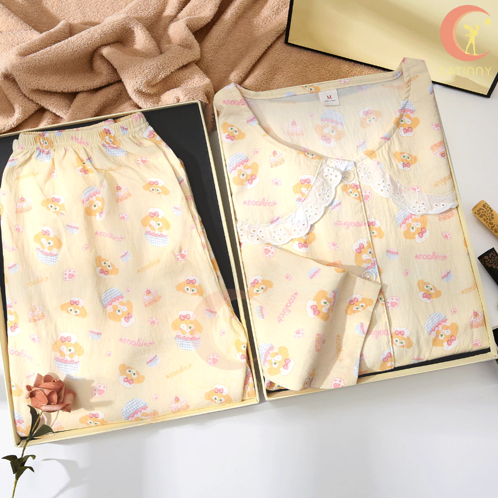 CC18ชุดนอนsatinny ชุดนอนแฟชั่นʕ•̮͡ เนื้อผ้าดีนุ่ม ผ้าดีมีเท๊คเจ้อ ลวดลายเรียบหรูดู ส์ไตล์เกาหลี