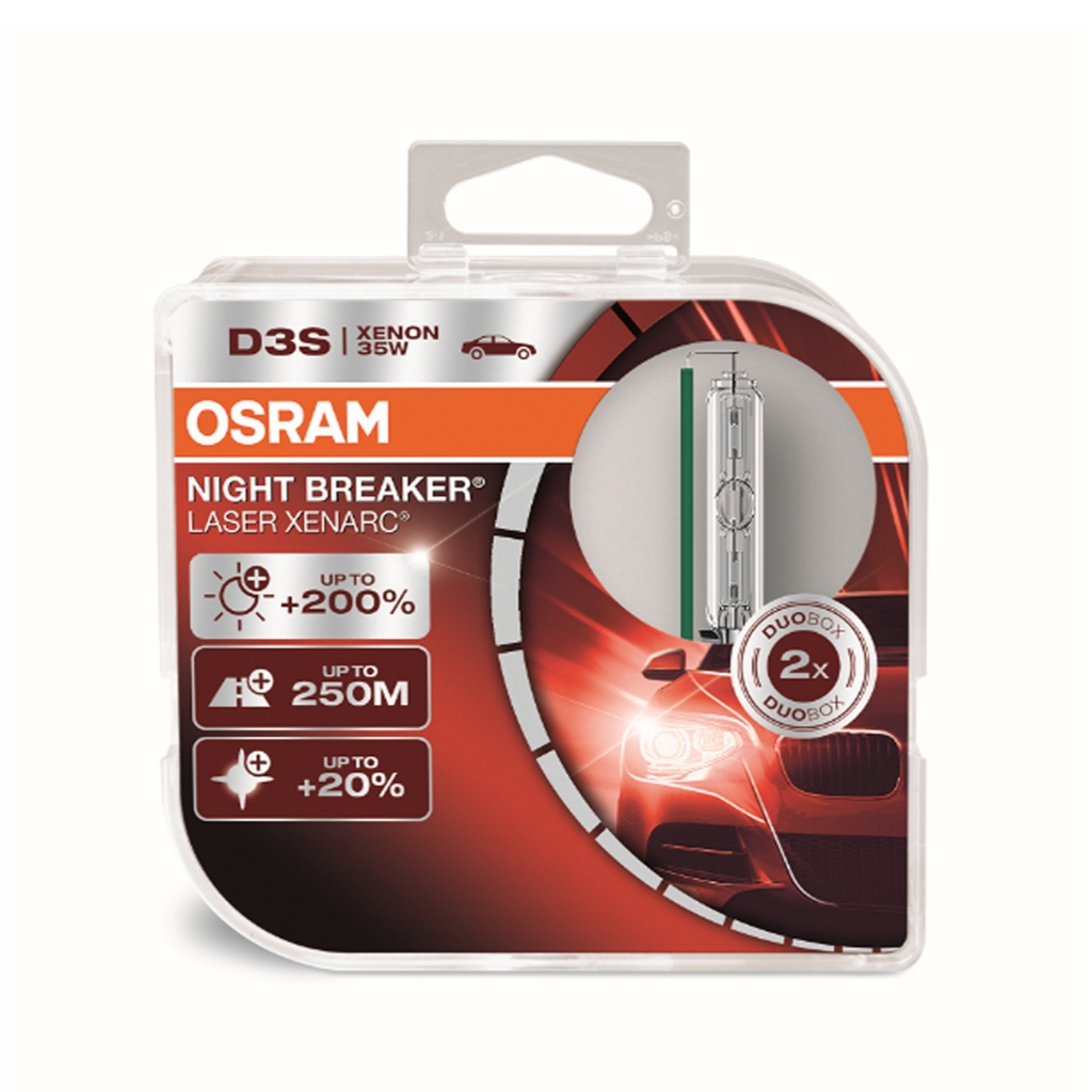 OSRAM XENARC Night Breaker Laser ขั้ว D3S (66340XNL-HCB) หลอดไฟหน้ารถยนต์ซีน่อนอัพเกรดออสแรม (แพ็ค 2 หลอด)