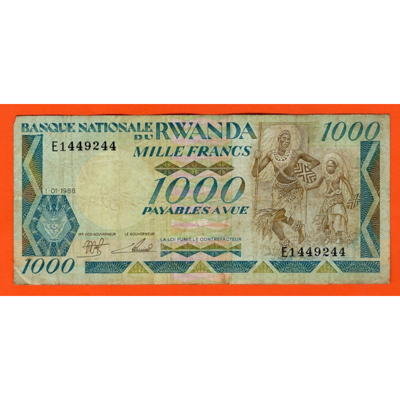 Rwanda  1000 Francs 1988