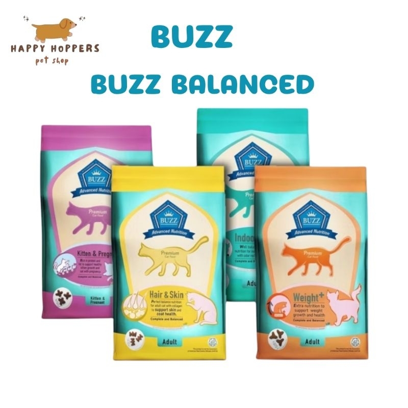 Buzz Premium Advance Nutrition อาหารแมวเกรดพรีเมี่ยม อาหารเม็ดแมวบัซซ์ ขนาด 3 กิโลกรัม