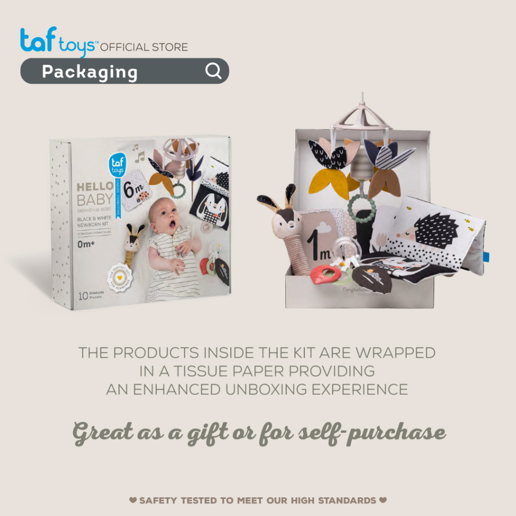 Taf Toys 出産祝いギフト Newborn Black & White Kit 新生児用おもちゃ 知育玩具 0か月から 画像8