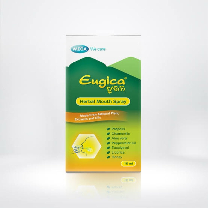 สเปรย์พ่นคอ ยูจิก้า เฮอร์บอล เม้าท์ สเปรย์ Mega We Care Eugica Herbal Mouth Spray