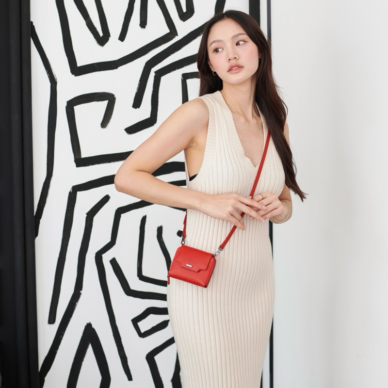 ALOT กระเป๋าสตางค์เสริมดวงใบสั้น รุ่น XS Series สี Strawberry / สาววันศุกร์