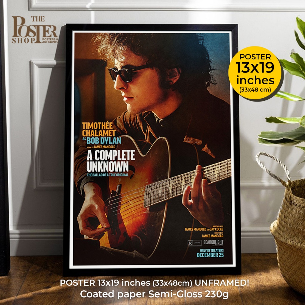 A Complete Unknown Poster ย้อนตำนานยุครุ่งเรืองของ Bob Dylan, Timothée Chalamet ภาพขนาด 13x19 นิ้ว