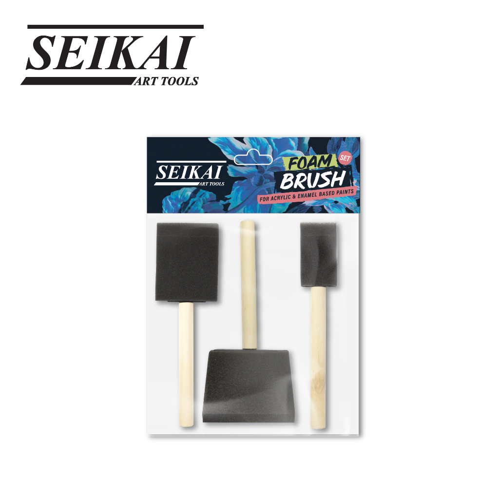 SEIKAI ชุดแปรงหัวโฟมแปรงหัวโฟม Mix Size 3 ชิ้น