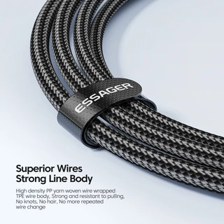 Essager สายชาร์จ PD100W Type C ถึง Type C สายชาร์จเร็วสำหรับโทรศัพท์ Ip15-16 Samsung E-MARK