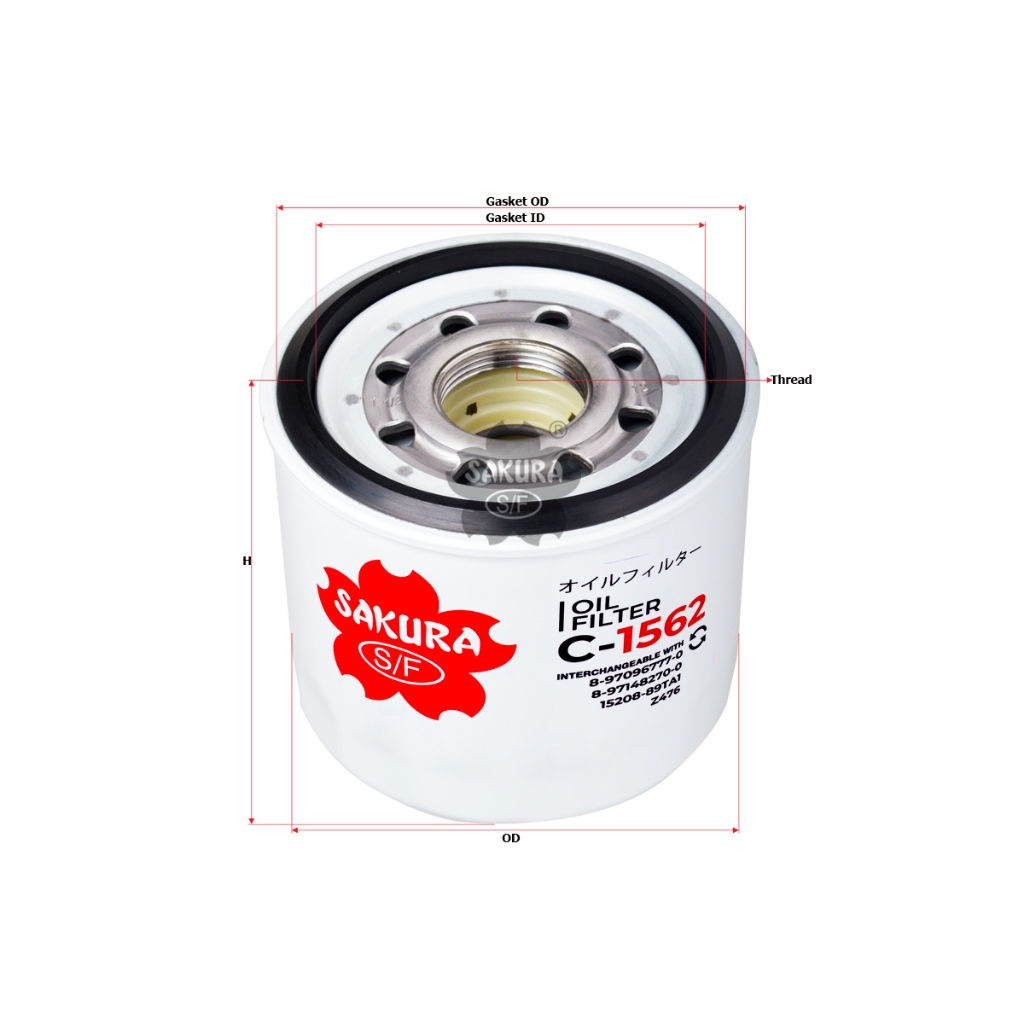 กรองน้ำมันเครื่อง ELF NPR 120-135 HP, 8-97096-777-0, 8-97148270-T, C-1562, C-1515