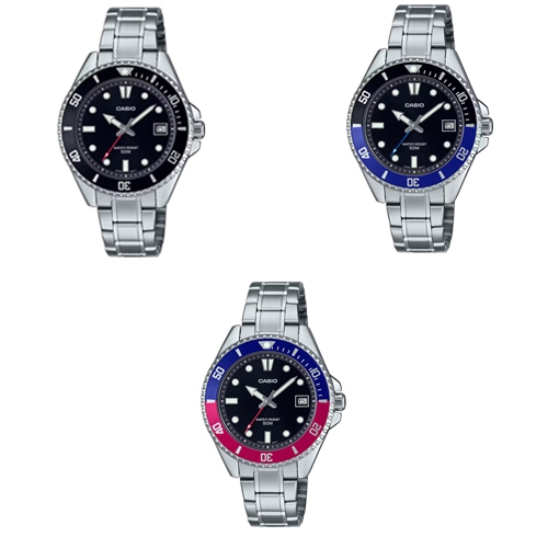 CASIO นาฬิกาข้อมือผู้ชาย สายสแตนเลส รุ่น MDV-10D,MDV-10D-1A1,MDV-10D-1A2,MDV-10D-1A3