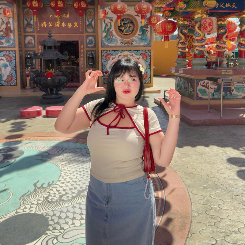 ThiThi Shirt 婷婷 (เสื้อยืดถิงถิง) เสื้อตรุษจีน🥢🥡🥟 สาวอวบอ้วน | Geebeety - รูปที่ 7