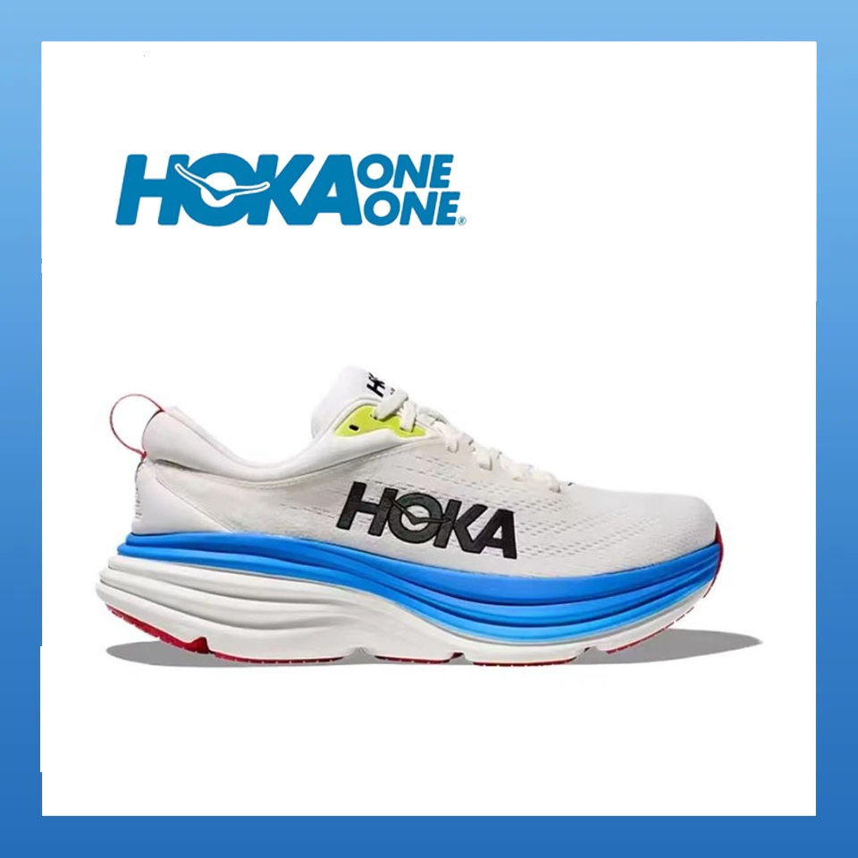 รองเท้าของแท้ HOKA ONE ONE Bondi 8 รองเท้าผ้าใบสำหรับผู้ชาย และผู้หญิง