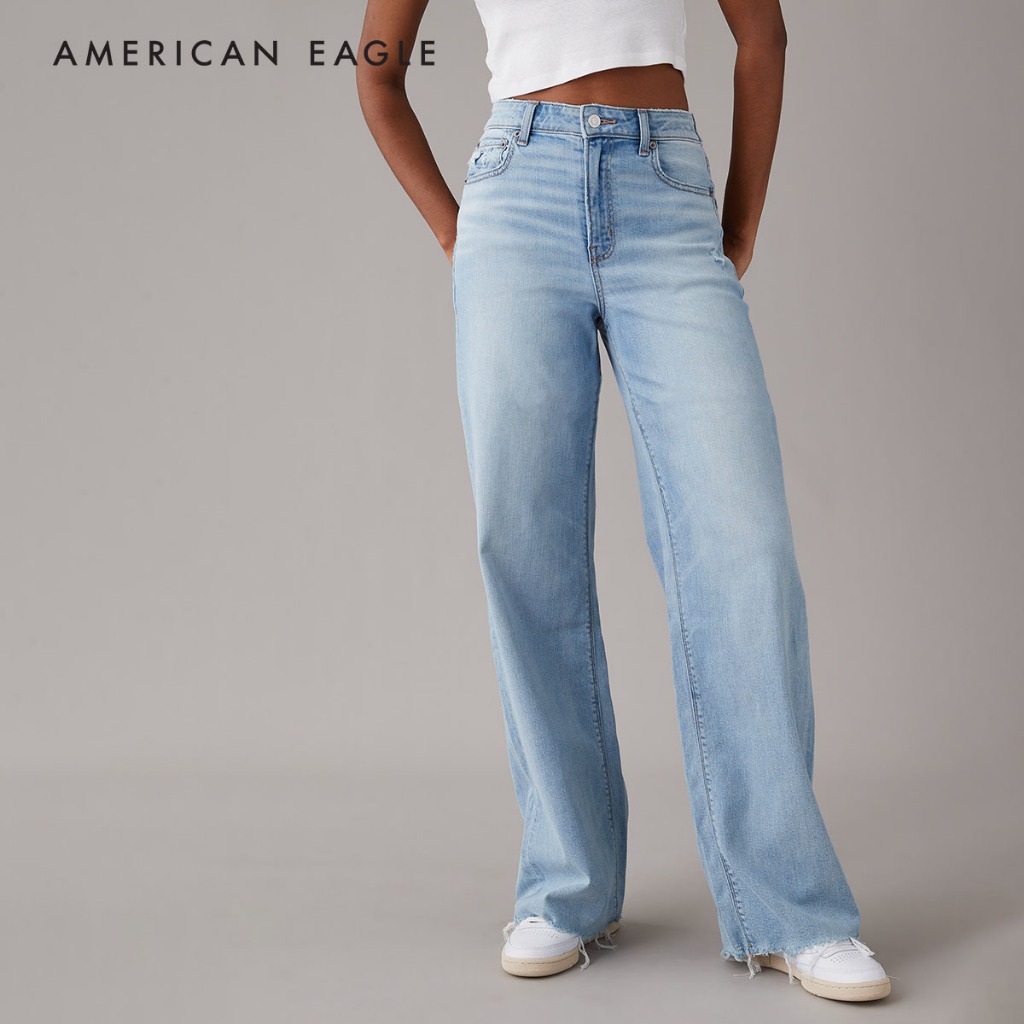 American Eagle Stretch Super High-Waisted Baggy Wide-Leg Jean กางเกง ยีนส์ ผู้หญิง ไวด์เลก (WBG 043-5180-987)
