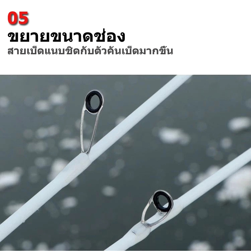 คันเบ็ดตกปลาน้ำหนักเบาพิเศษ 1.5-1.98 เมตร คันเบ็ดสปินนิ่งวัสดุคาร์บอน แบบ 2 ท่อน ด้ามจับ EVA คันเบ็ดแคสติ้ง แอคชั่นเร็ว - รูปที่ 6