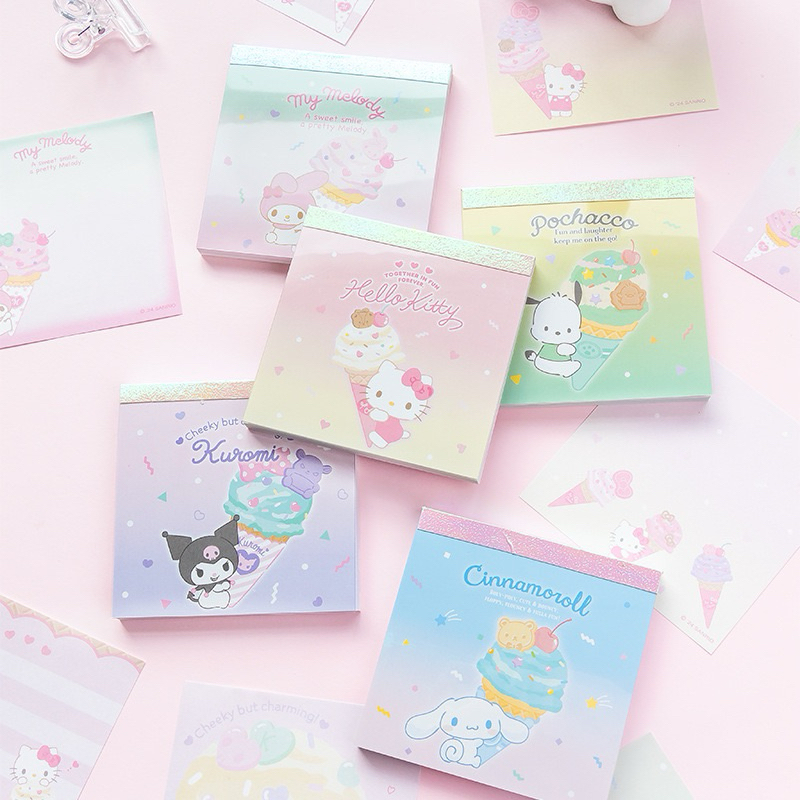 พร้อมส่ง! Sanrio กระดาษโน้ตฉีก รุ่น i-cream 1เล่มมี 3ลาย