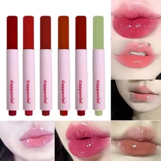 M467 Cappuvini ลิปกลอสหัวใจ เนื้อเจลลี่ ฉ่ำวาว สีสวย กันน้ํา ให้ความชุ่มชื้น 6 สี