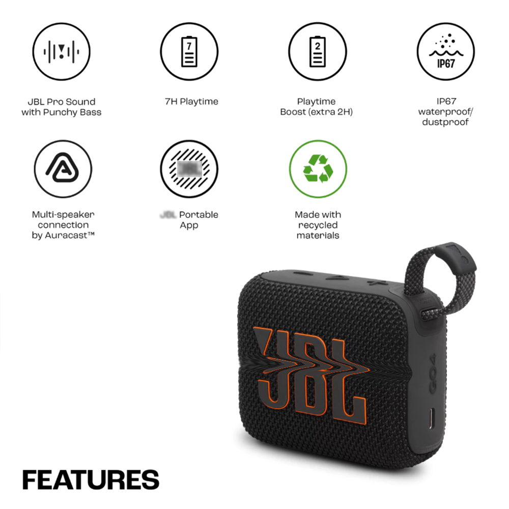 ลำโพงบลูทูธGo4 Wireless Bluetooth Speaker GO 4 ฟรีกระเป๋าลำโพง ลำโพงไร้สายพกพากันน้ำ ประกัน 1 ปี