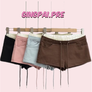 (พร้อมส่งจากไทย🇹🇭🚛)กางเกงขาสั้นสีตัดกันสองชิ้นพร้อมเอวยางยืด…
