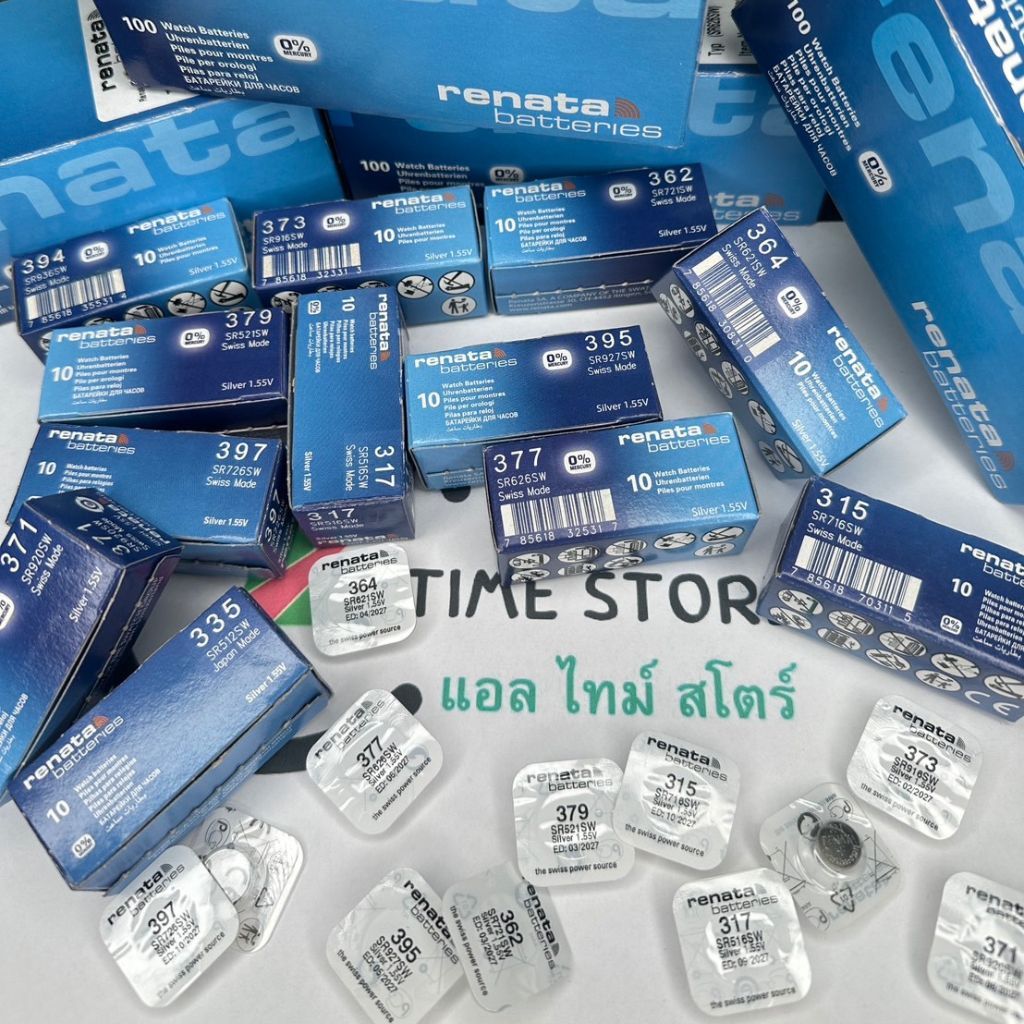 ถ่านนาฬิกา กระดุม Renata 377 / SR626SW Silver 1.55V Swiss made (ดีที่สุด) แบ่งขาย 1ก้อน