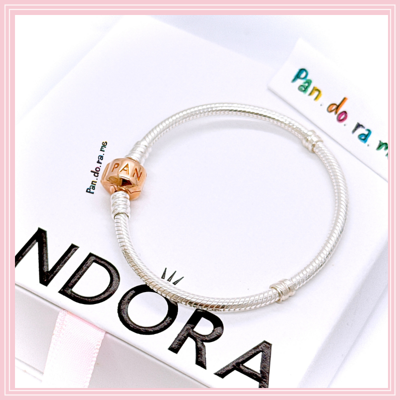 [พร้อมส่ง สินค้าแท้ 💯] สร้อยข้อมือแพน โรสโกลน์ แถมกล่อง Moments Snake Chain Bracelet