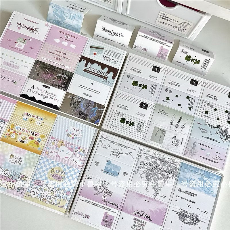 🍀🎀พร้อมส่ง!หัวการ์กระดาษมินิ ขนาดเล็ก แพค10ชิ้น ลายใบโคลเวอร์ การ์ตูนน่ารัก คละลาย แพคสินค้า ใส่การ์ด