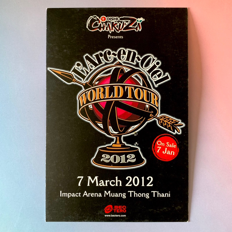 🛒 (พร้อมส่ง) โปสการ์ดคอนเสิร์ต ของแท้: L'Arc〜en〜Ciel Live in Bangkok 2012 [Postcard]