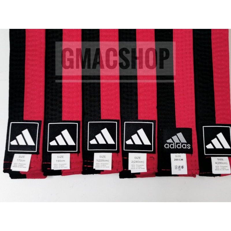 สายดำแดงเทควันโด Adidas [Adidas Taekwondo Belt] มีบริการปัก
