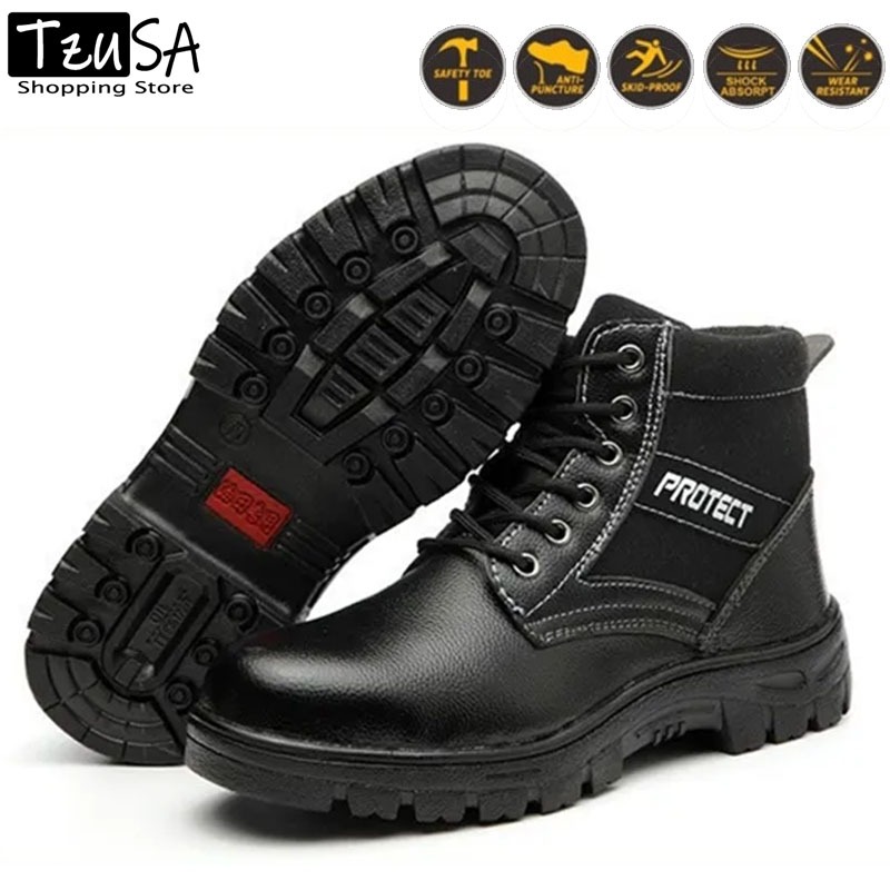 Tzusa รองเท้าเซฟตี้ รองเท้าหัวเหล็ก ทนทานต่อการเจาะและการไหม้ 39-45