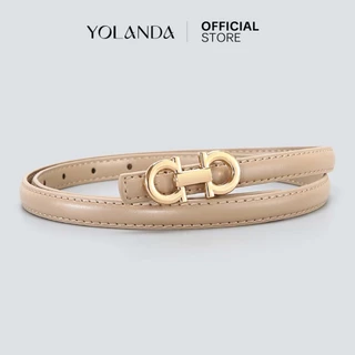 Yolanda เข็มขัดผู้หญิง หนัง PU หัวเข็มขัดทอง ดีไซน์คลาสสิก สไตล์เกาหลี เส้นเล็ก ใส่ง่าย แมทง่าย ใส่ได้ทุกวัน FF1609
